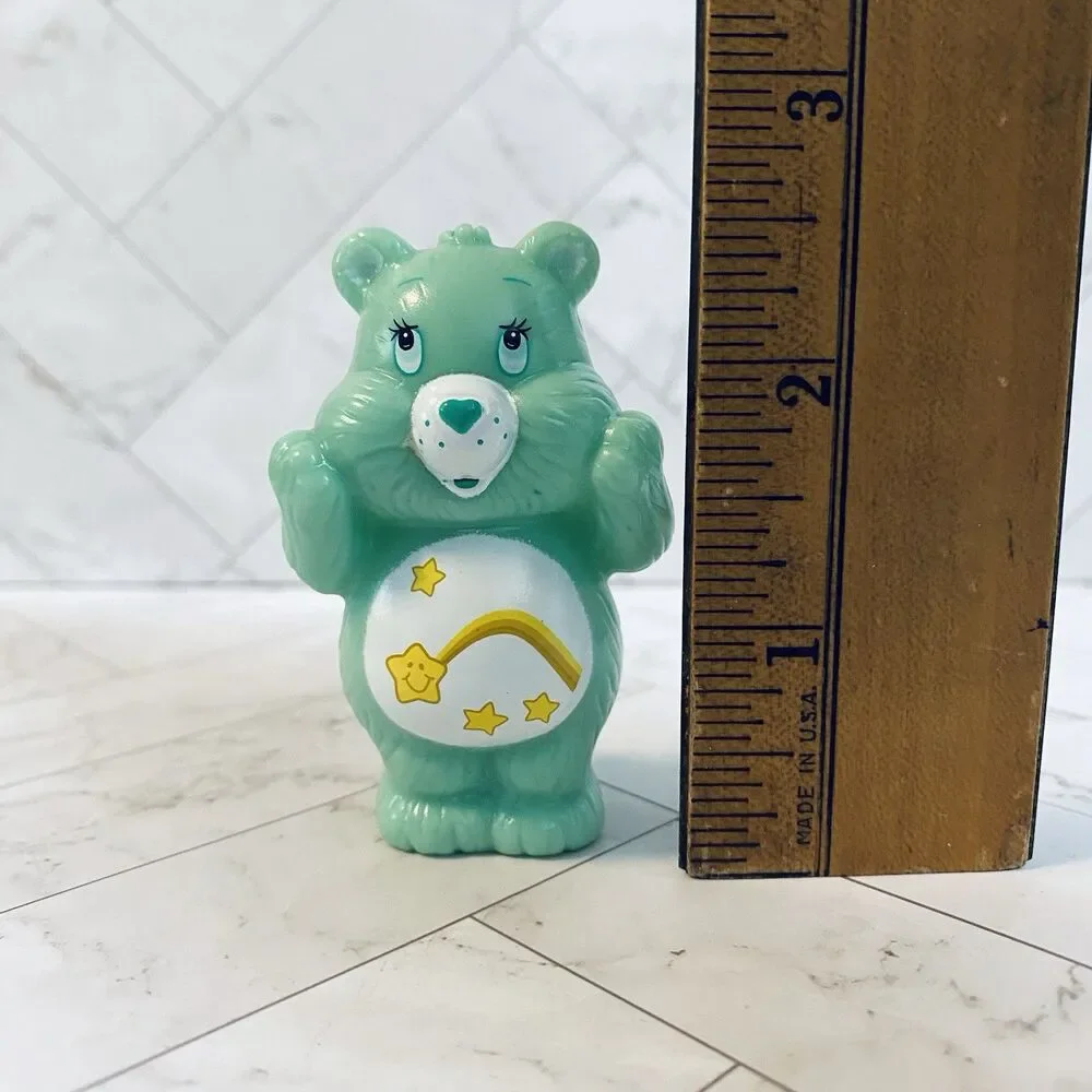 Care Bear Wish Bear Mini Figure Mint Green Plastic 2.5